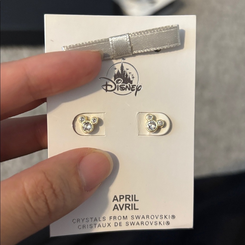 Disney Silver Crystal Mickey Studs